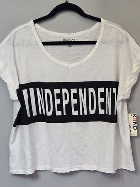 White 'Independent' Graphic Short Sleeve Tee for Women
